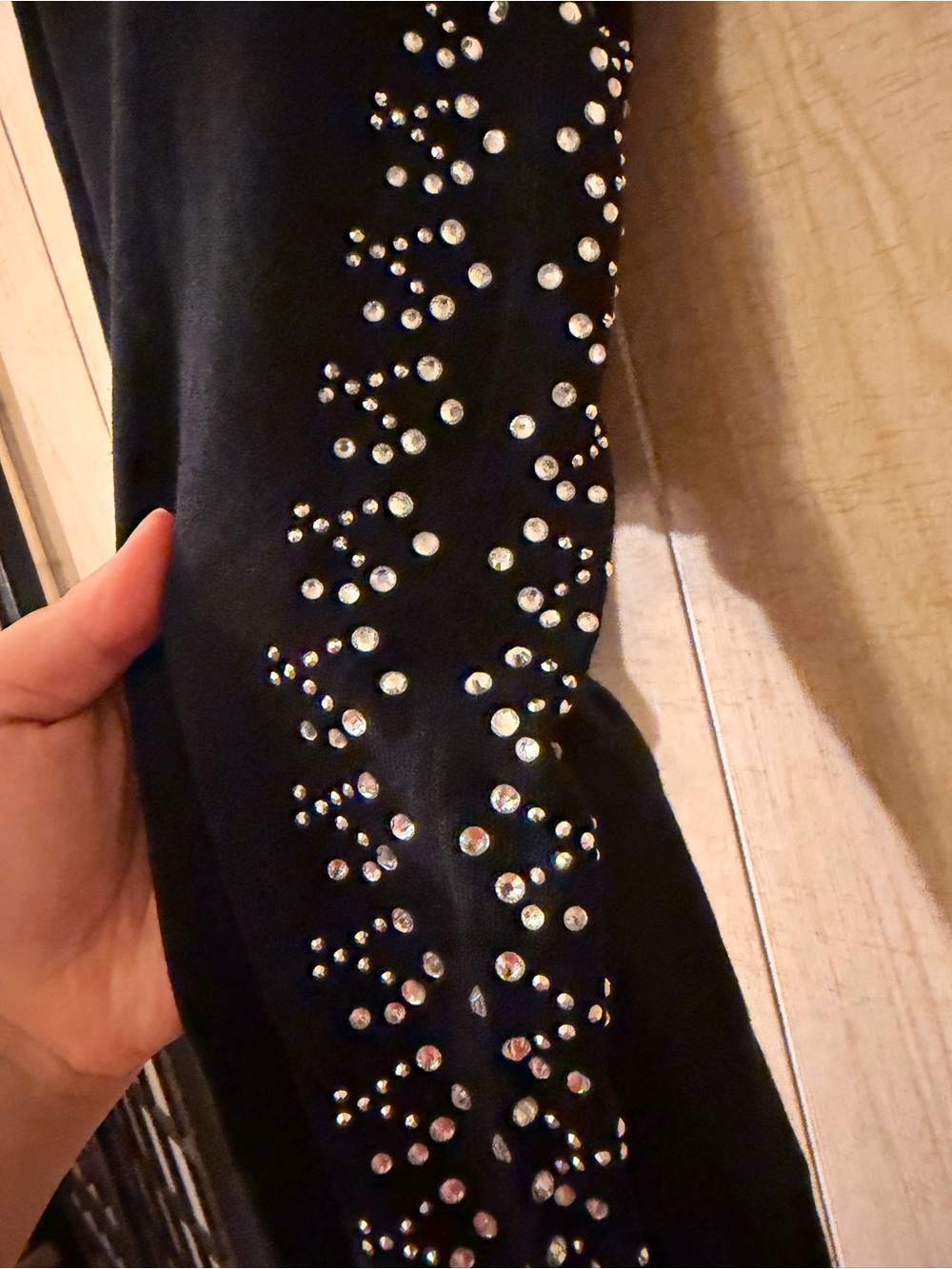 Boston Proper Black Boot-Cut Pants with Sparkle Trim - Picture 6 of 10